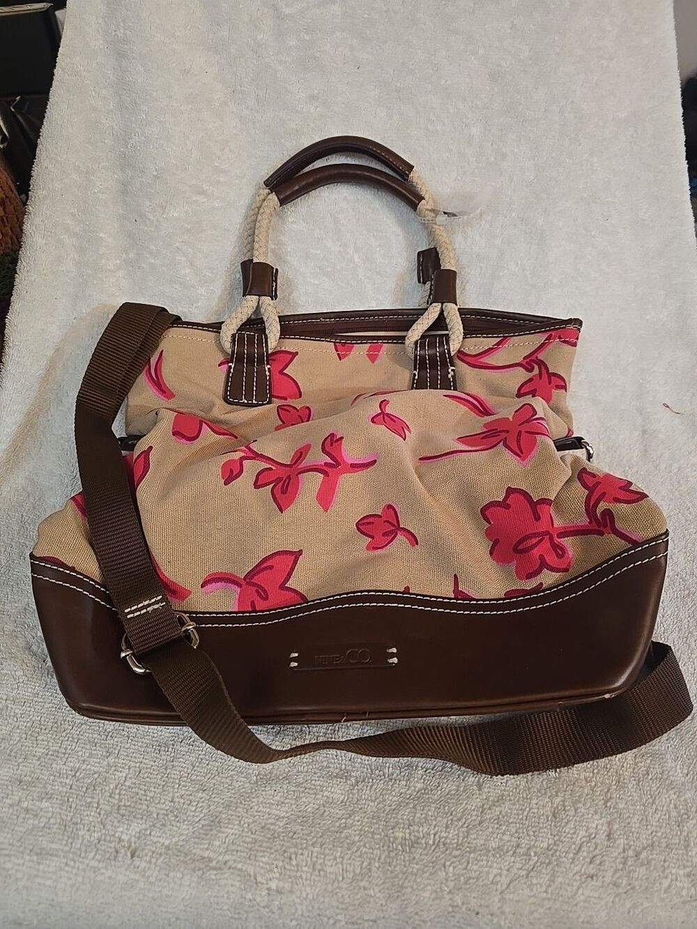 Nine And Company floral Crossbody Bag 13x 14”